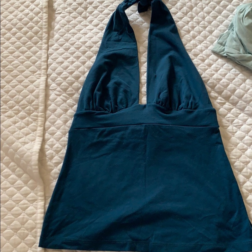 Susana Monaco Teal Halter Top size Medium